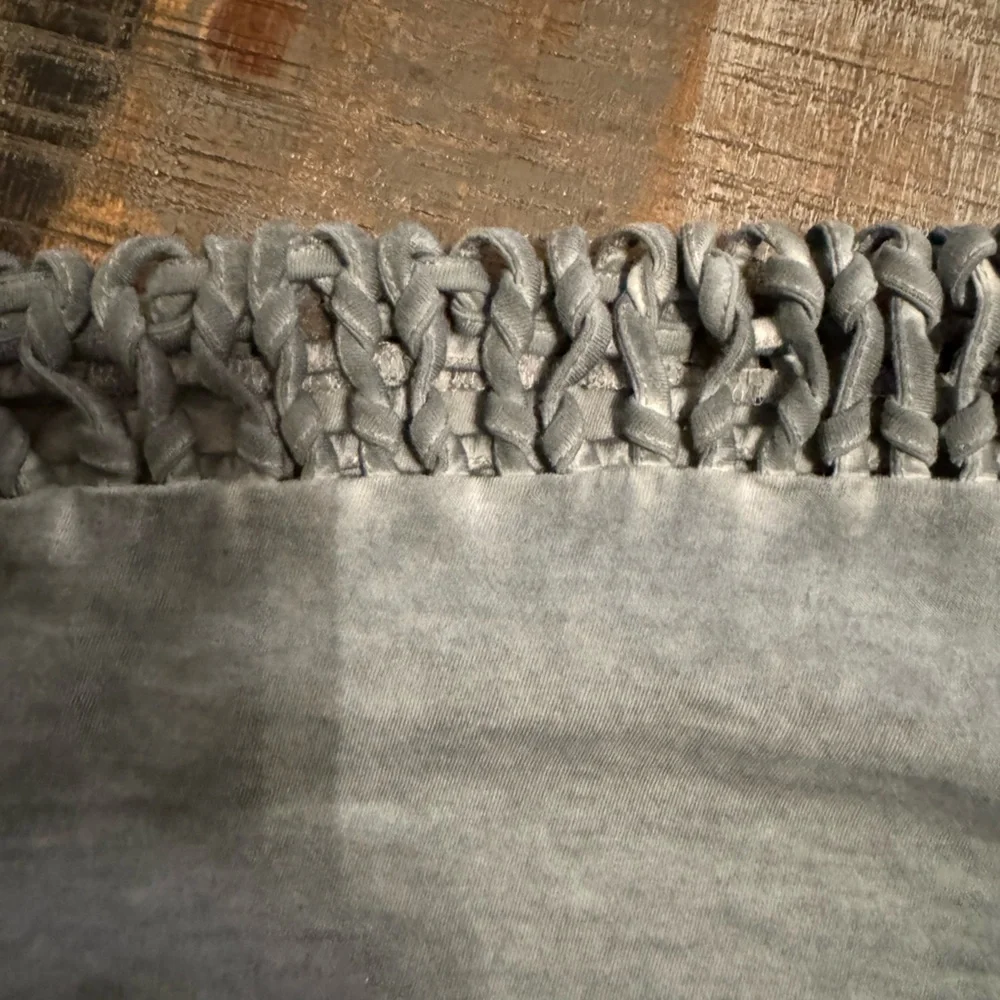 Harley Davidson Motorcycle T-shirt Women’s Size S Braided Shoulders Pale Blue - Picture 4 of 5